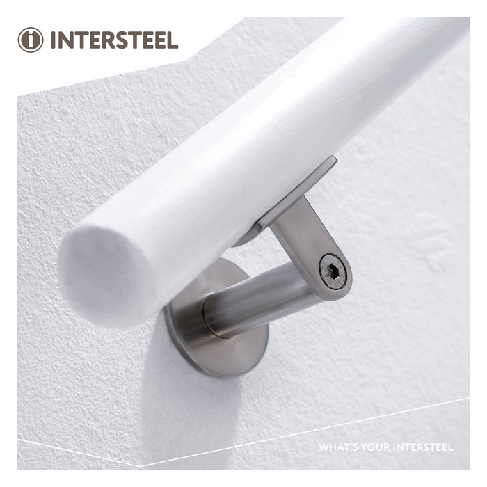 Intersteel Support de main courante en acier inoxydable lourd avec selle creuse en acier inoxydable brossé