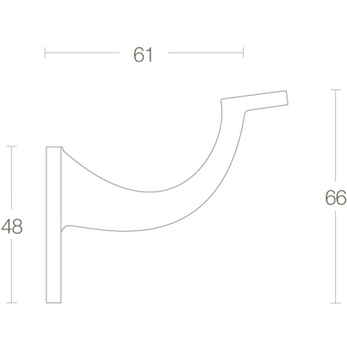 Intersteel Intersteel Support de main courante plaque arrière aveugle selle creuse chrome