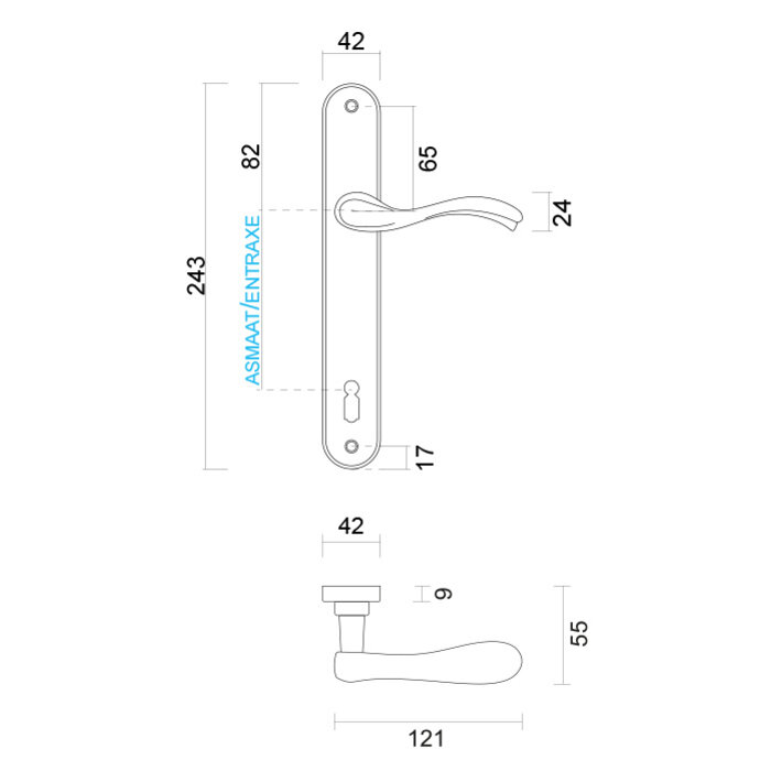 HDD HDD Door handles Erica bronze plate