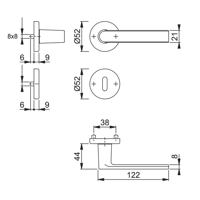 Hoppe  Hoppe deurklinken LOS ANGELES met ronde rozas (52x9mm) messing gesatineerd - Resista®