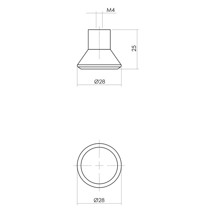 Intersteel Intersteel Knop 28mm taps essenhout