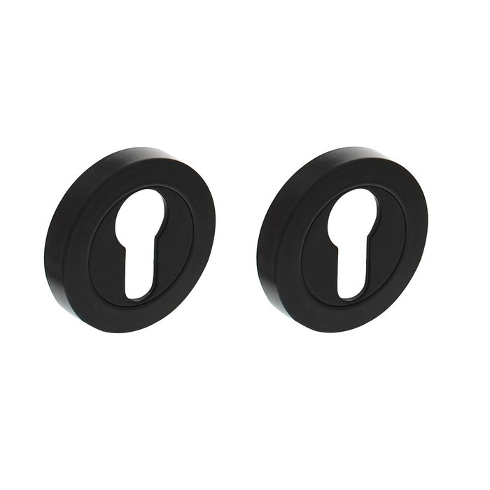 Intersteel Pair of cylinder plates round 52X10mm with 7mm cams matt black