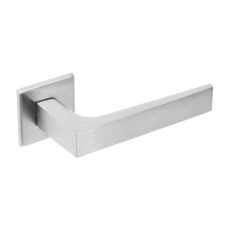 Intersteel Poignée de porte Intersteel Arjan Moors Sliced No.1 avec rosace en acier inoxydable brossé