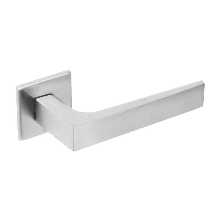 Intersteel Intersteel Door handle Arjan Moors Sliced No.1 with rosette brushed stainless steel