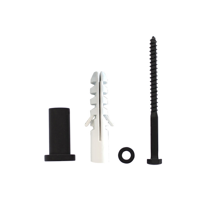 Intersteel Intersteel Lot de 5 supports ronds allongés 50mm pour système de porte coulissante sur rail noir mat