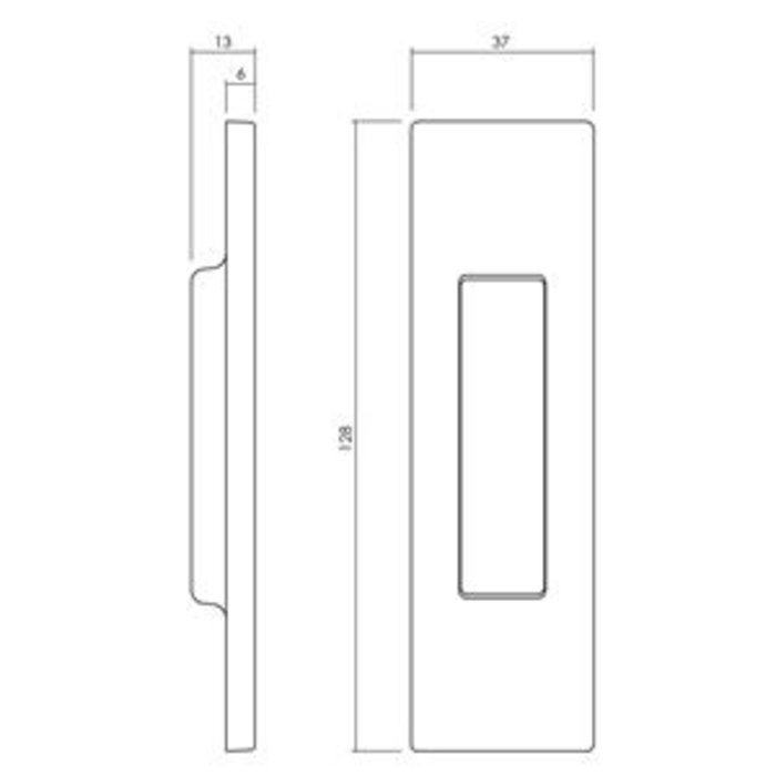Olivari Olivari Schiebetürschale SIRO rechteckig 128x37mm anthrazit matt titan PVD