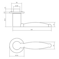 Intersteel Deurkruk Arjan Moors Sliced No.4 met rozet rvs geborsteld