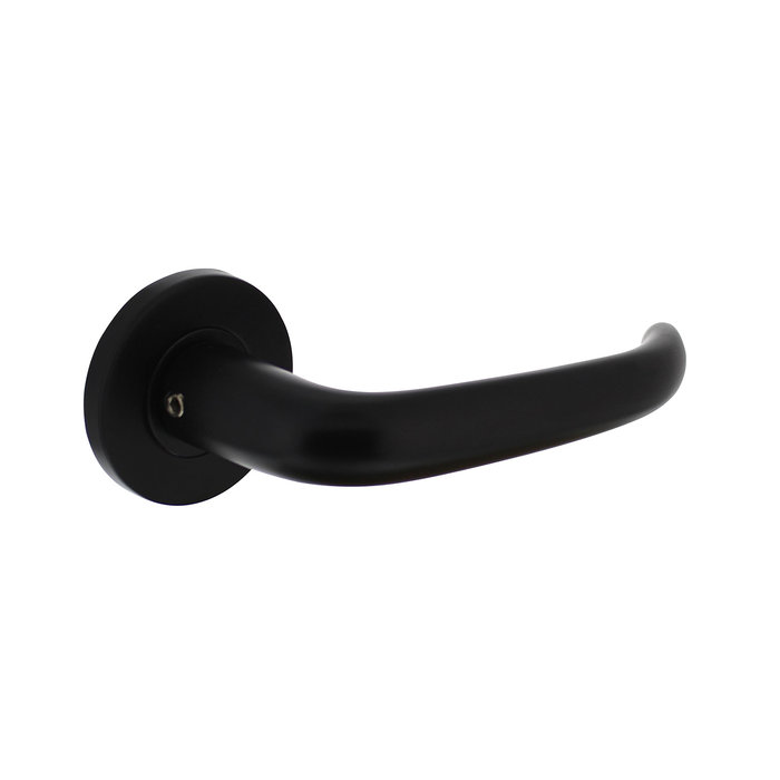 Intersteel Intersteel Sabel door handle on round rosette Ø55x8 mm aluminum black