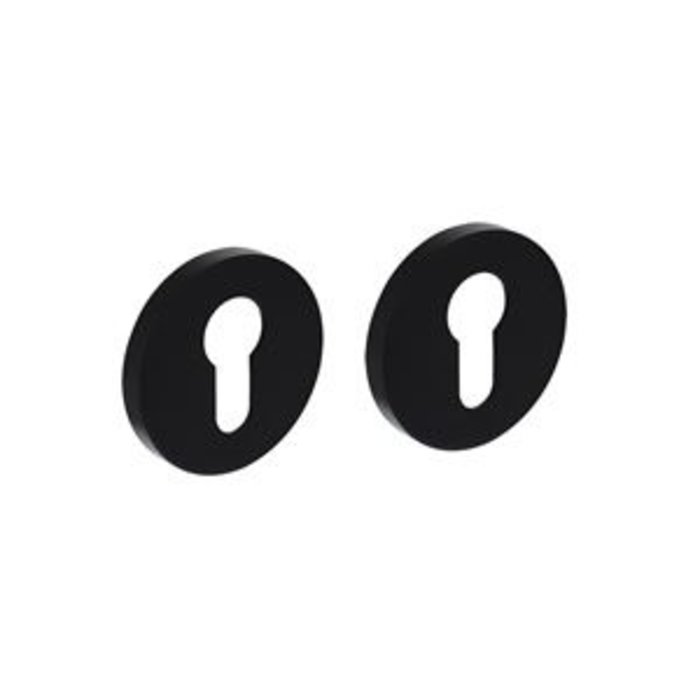 Intersteel 2 x Profile cylinder plates with cylinder opening Ø55x8 mm aluminum black