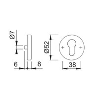 Hoppe Resista cilinderplaatjes zwart gesatineerd - rond Ø52x8mm