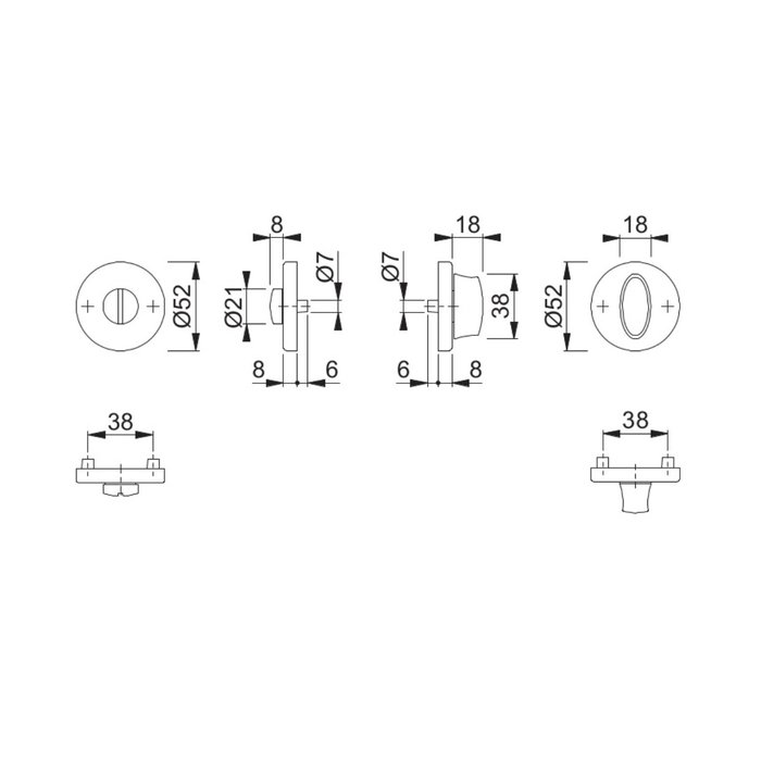 Hoppe Hoppe Resista WC set round brass satin finish