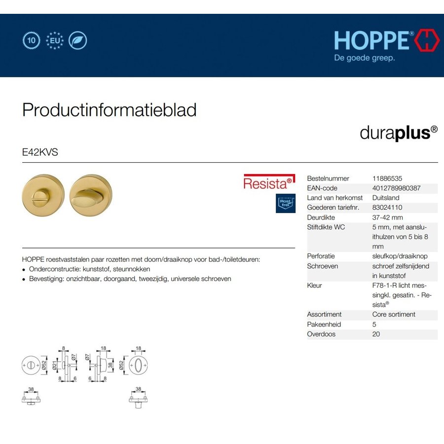Neue Hoppe Türgriffe mit Resista-Finish - 10 Jahre Garantie