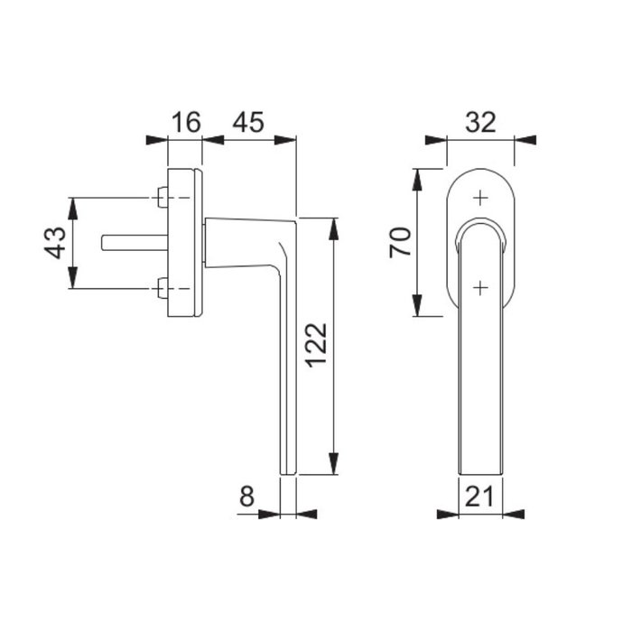 Hoppe Hoppe window handle Los Angeles brass
