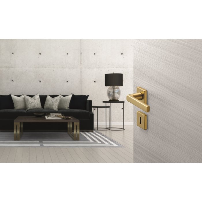 Hoppe Poignées de porte Hoppe DALLAS avec rosace carrée 9mm - laiton satiné Resista® F78