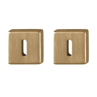 Hoppe Hoppe Resista plaques à clés carré laiton satiné Ø52x8mm