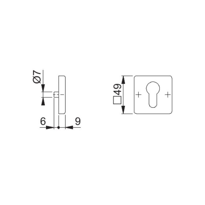 Hoppe Hoppe Resista cylinder plates brass satin square Ø52x8mm