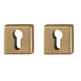 Hoppe Hoppe Resista cylindre plaques laiton satiné carré Ø52x8mm