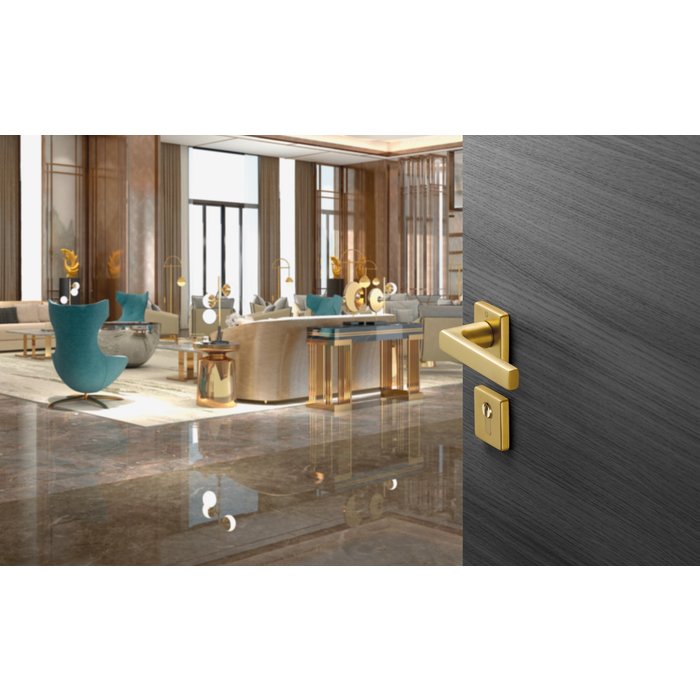 Hoppe Hoppe Resista cylinder plates brass satin square Ø52x8mm