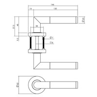 Intersteel Deurkruk Bastian op ronde rozet Ø52x10 mm antracietgrijs