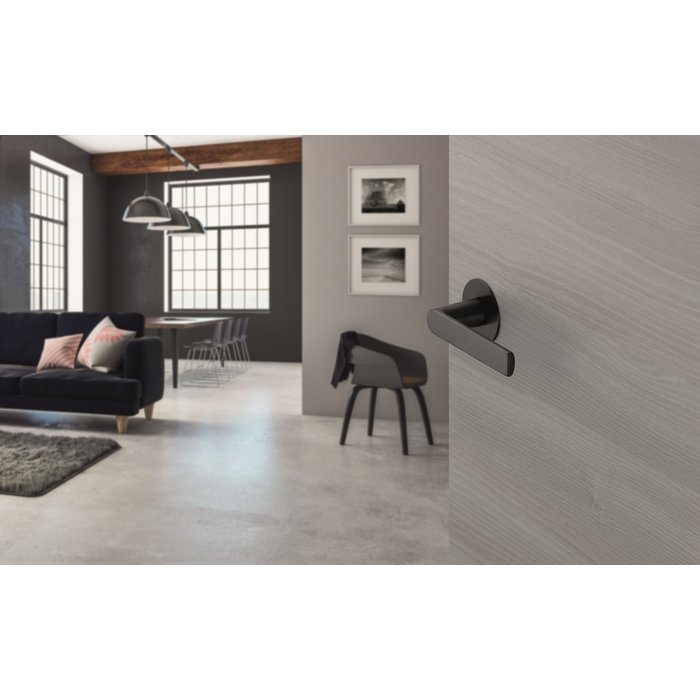 Hoppe Poignées de porte Hoppe LOS ANGELES avec rosace ronde fine 2 mm - laiton satiné - Resista®