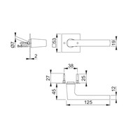 10 year guarantee! Hoppe door handles DALLAS with square rose 2mm - Black satin Resista® F96