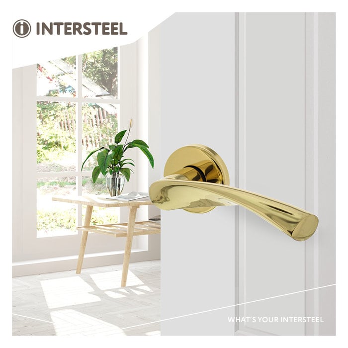 Intersteel Intersteel Türgriffe Butterfly auf Rosette messinglackiert