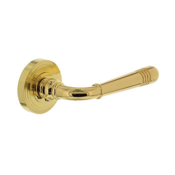 Intersteel Intersteel Door handle Helena on rosette Ø 55x10 mm brass lacquered PVD