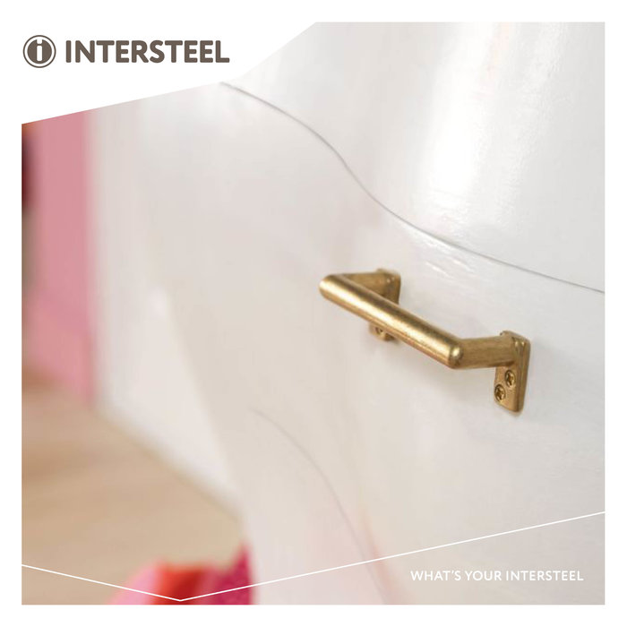 Intersteel Intersteel Furniture handle 108 mm tumbled brass