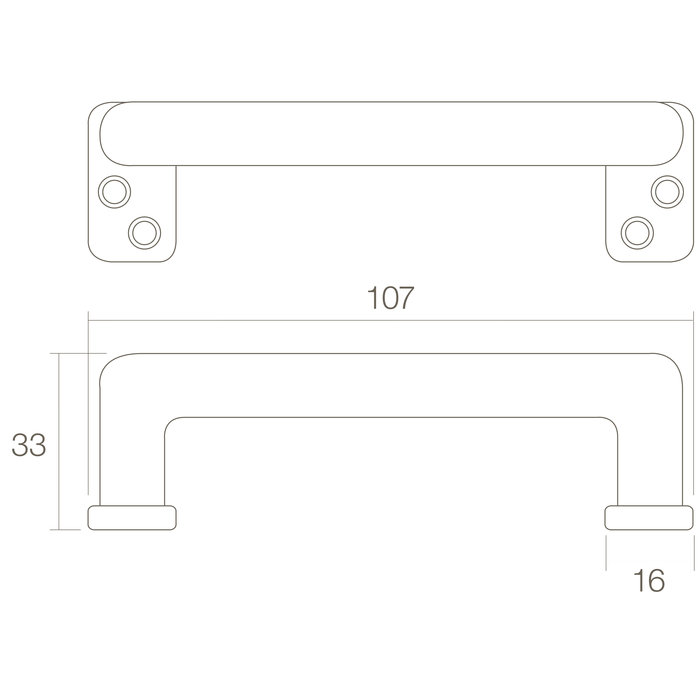Intersteel Intersteel Furniture handle 108 mm tumbled brass