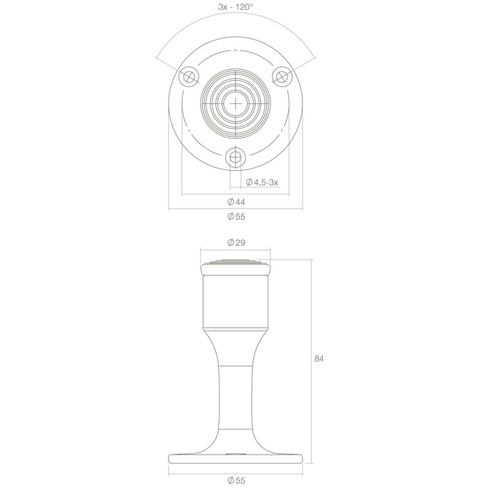 Intersteel Intersteel Deurstop recht model messing ongelakt