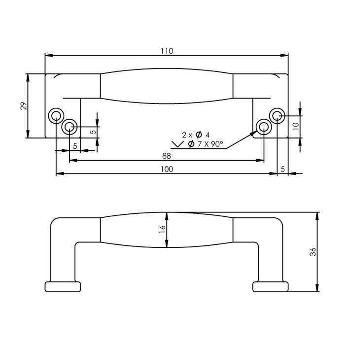 Intersteel Intersteel Furniture handle 108 mm nickel