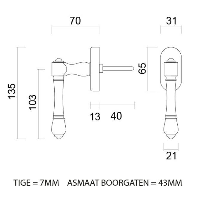 HDD Raamkruk Carre DK roest