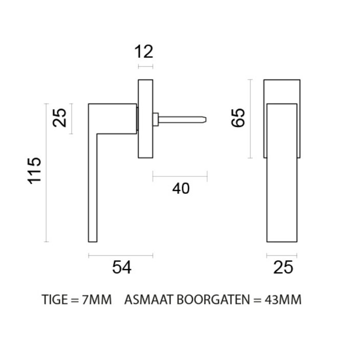 HDD Zwarte raamkruk Cubica