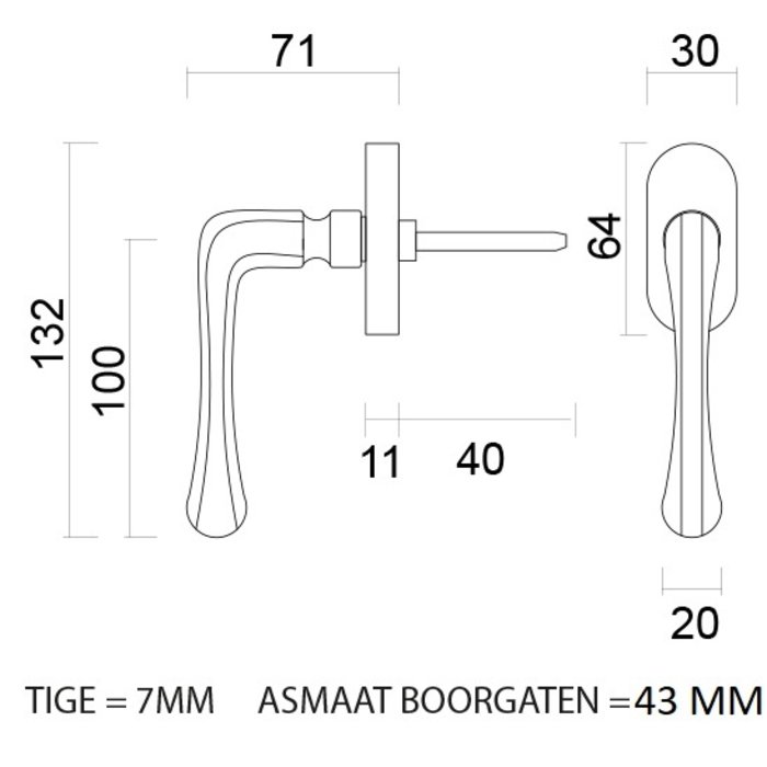 HDD Window handle Greta DK carbon