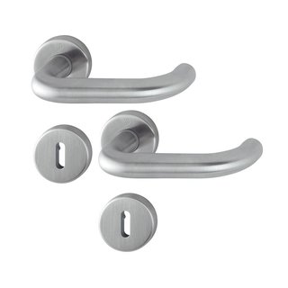 Hoppe Hoppe RVS deurklinken PARIS met sleutelplaatjes en snelstift