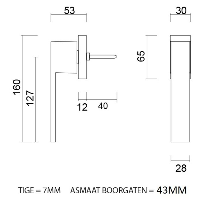 HDD Zwarte raamkruk X-Treme