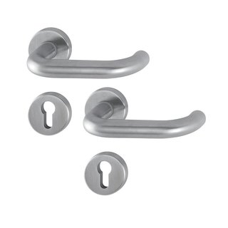 Hoppe Hoppe stainless steel door handles PARIS with PZ and quick pin