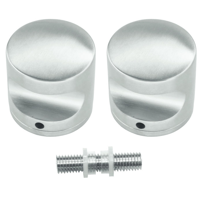 HDD Paire de poignées de porte fixes inox H50 pour porte en verre