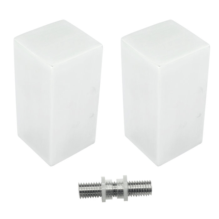 HDD Fixed doorknob Carre stainless steel plus pair for glass doors