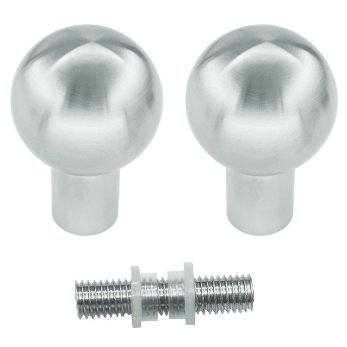 HDD Fixed doorknob B 40 stainless steel plus pair for glass doors