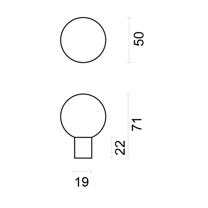 HDD Feste Türklinke B50 Edelstahl aus massivem Edelstahl