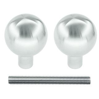 HDD Fixed doorknobs B50 stainless steel pair for wood