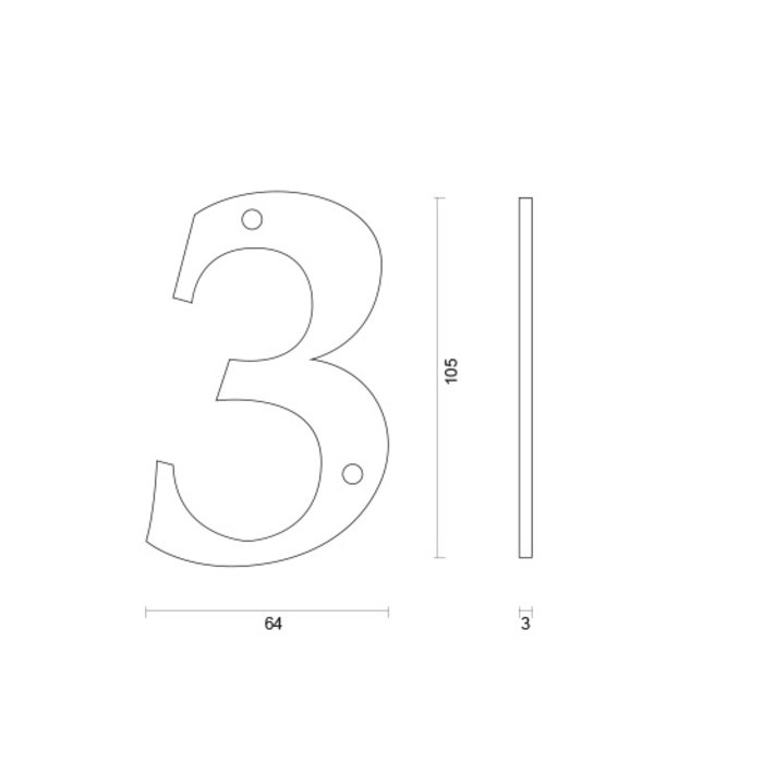 HDD House number 3 rust 106mm