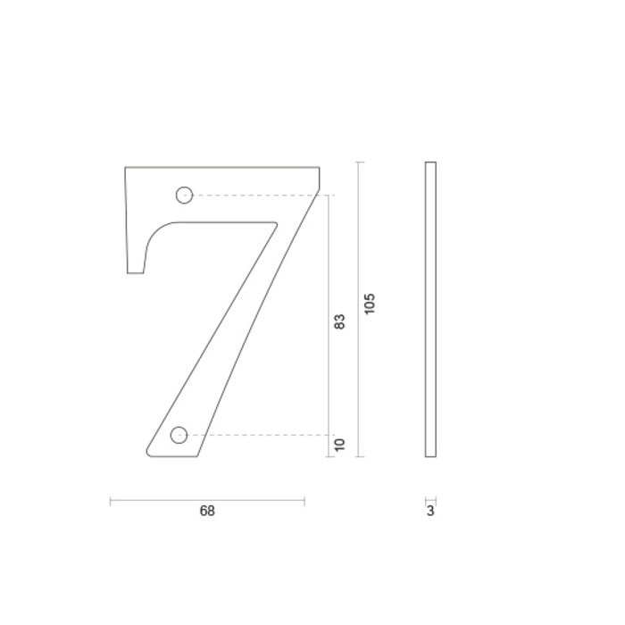 HDD House number 7 rust 106mm