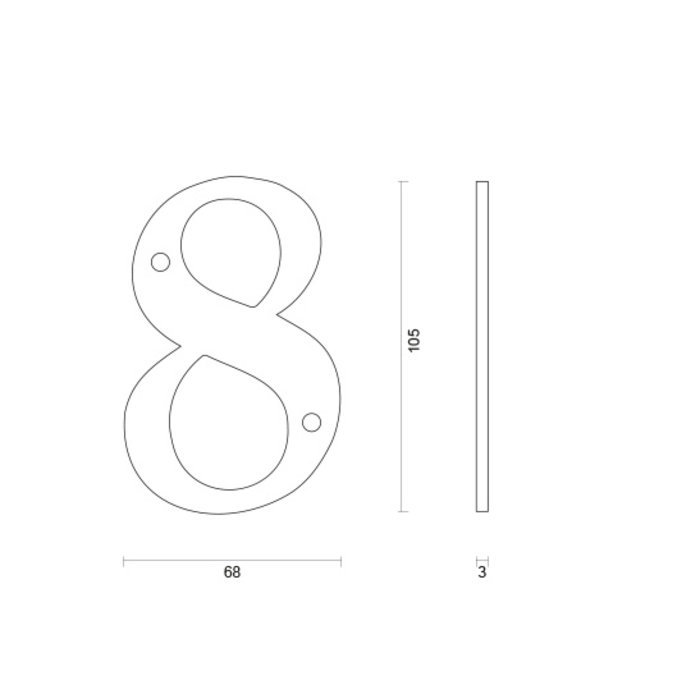 HDD House number 8 rust 106mm