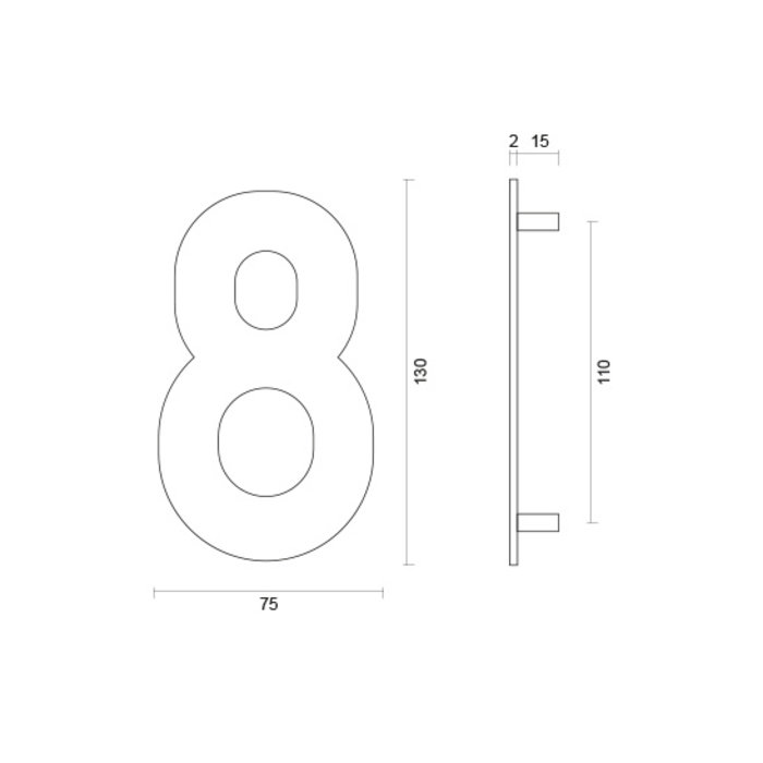 HDD Numéro de maison 8 fer 104mm