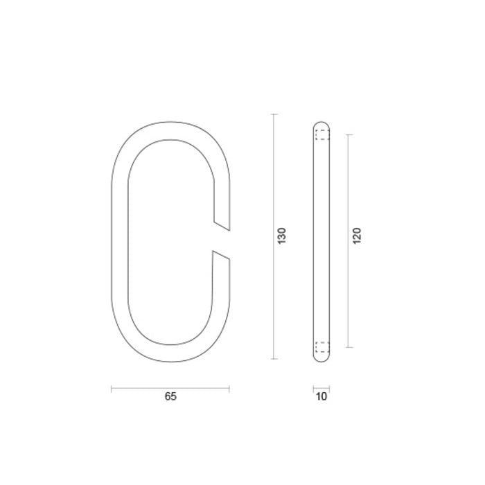 HDD Numéro de maison 0 or mat rond 130mm