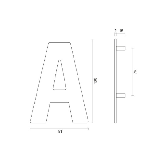 HDD Stainless steel house letter A with a height of 130mm