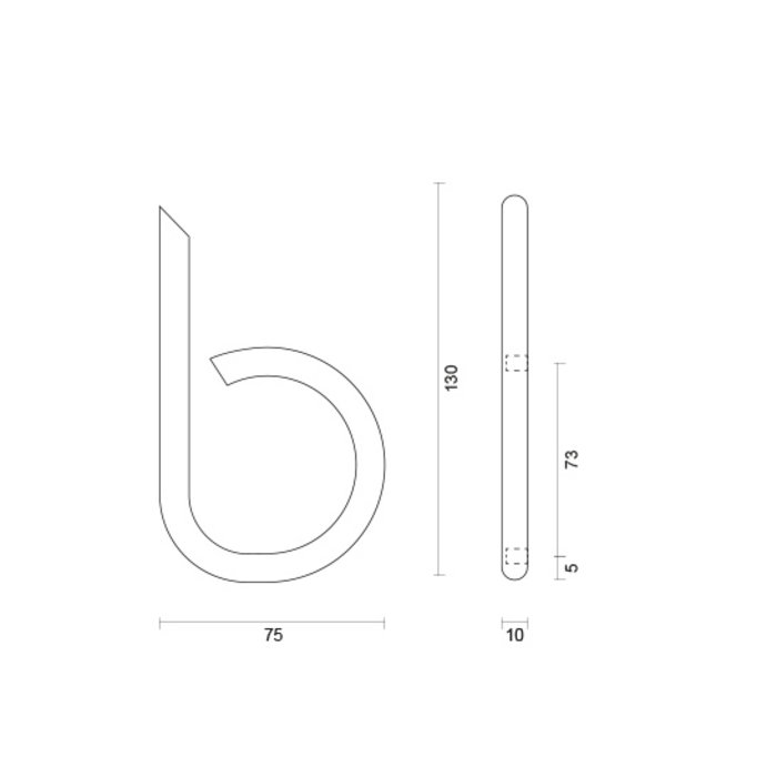 HDD Stainless steel house letter B round with a height of 130mm
