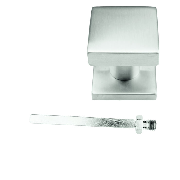 HDD Fixed stainless steel doorknob Carre on square rosette
